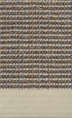 Sisal Salvador kies 043 tæppe med kantbånd i elfenbein 003